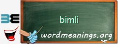 WordMeaning blackboard for bimli